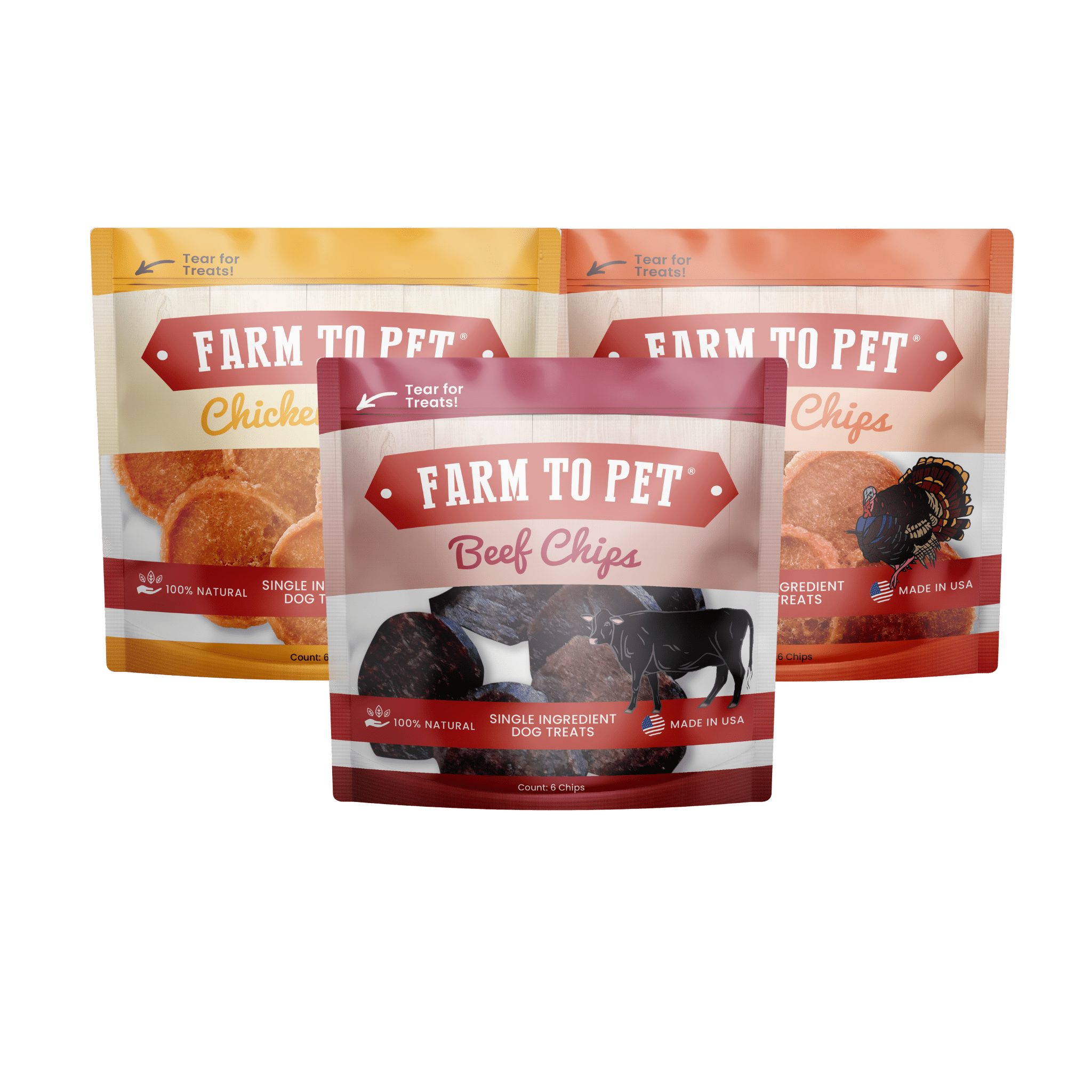 Picture of Product Farmto-pettreats Beef Chicken Turkey Trio Snack Pack 