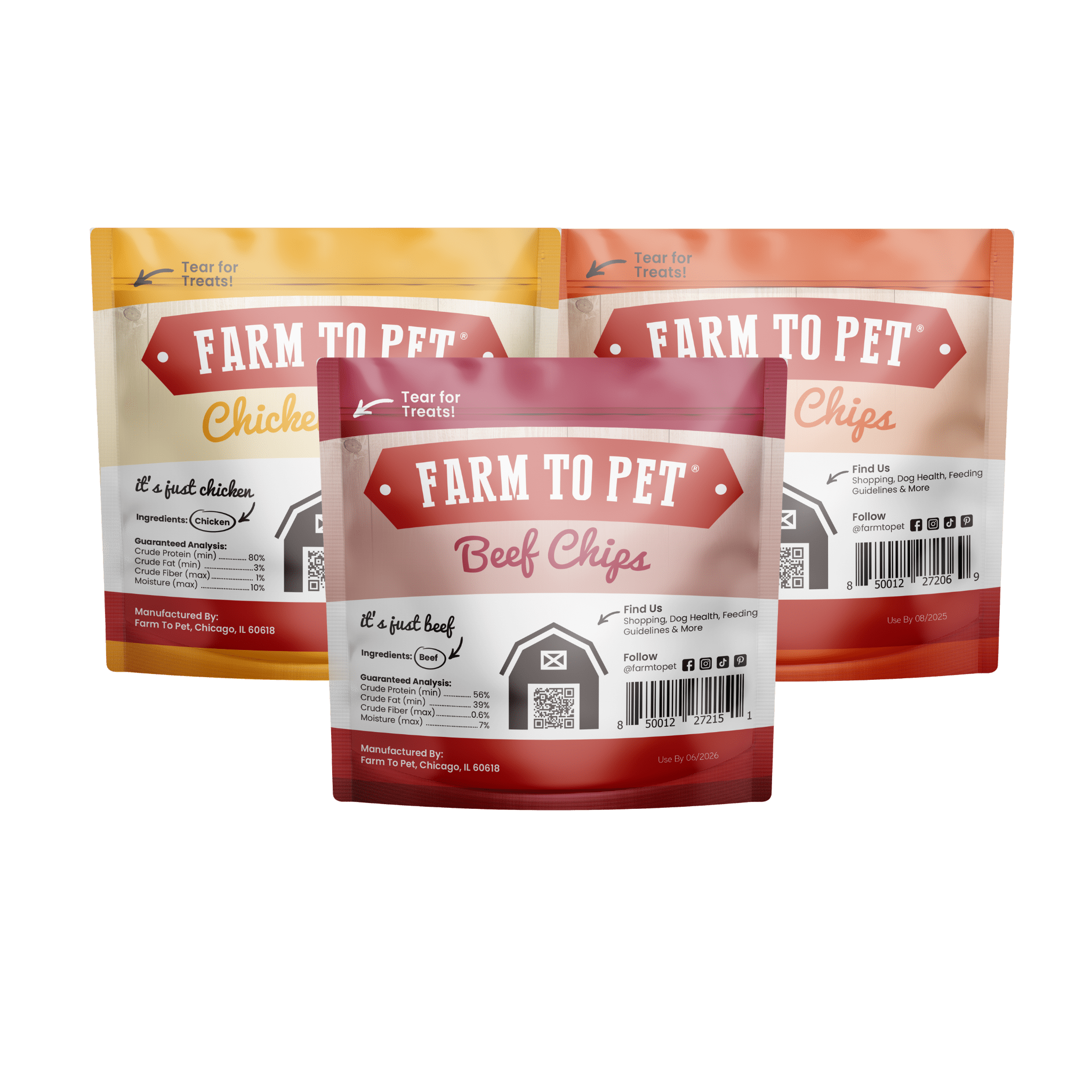 Product Picture of Farmto-pettreats Beef Chicken Turkey Trio Snack Pack back.