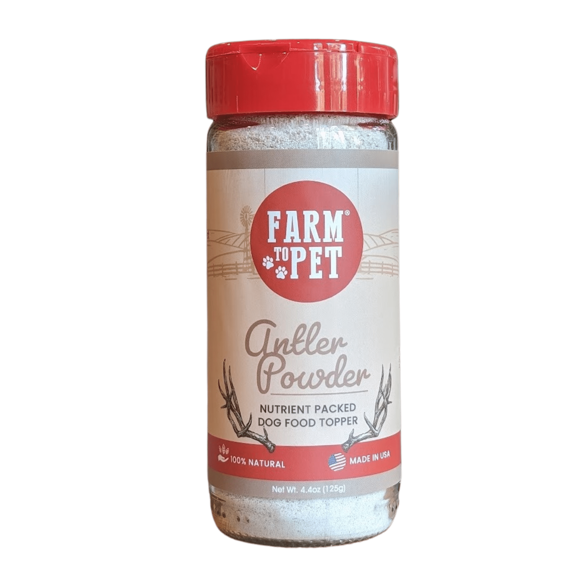 Product Picture of Farmto-pettreats Elk  Antler Dog Food Toppers Front in white background.