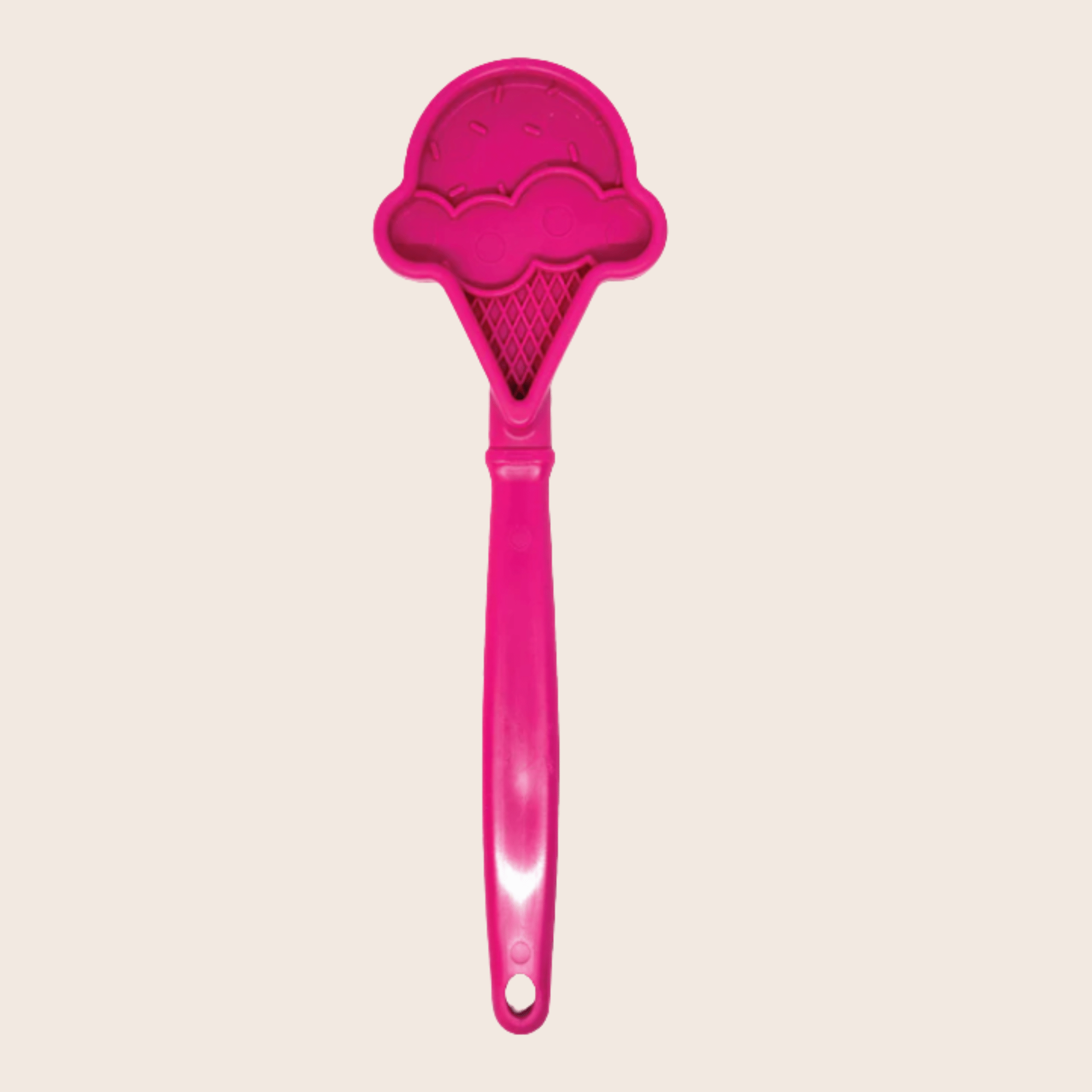 Farmto-pettreats Lick Stick Pink ice cream scoop on a beige background.