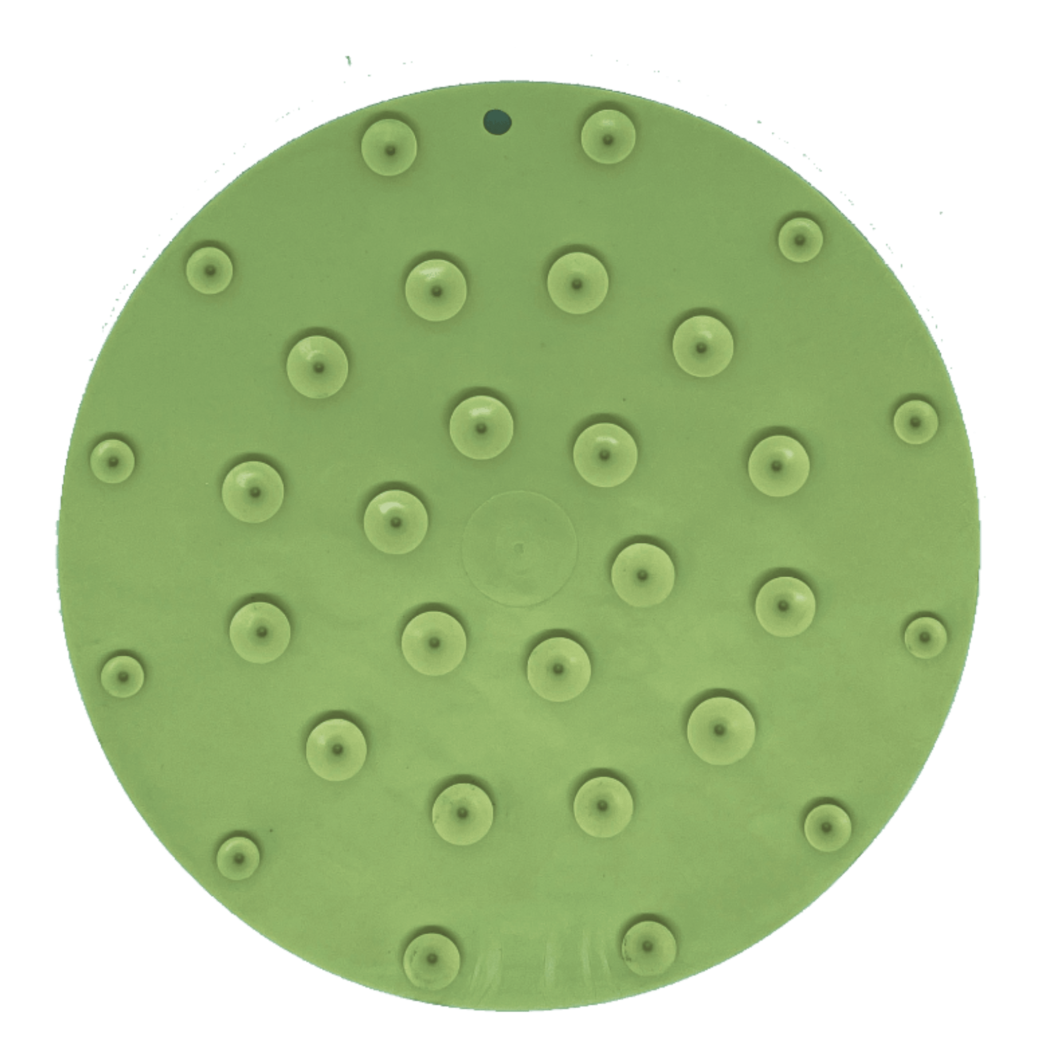 Product picture of Farmto-pettreats Sodapup Green Lick Mat back showing suction cups on a white background.