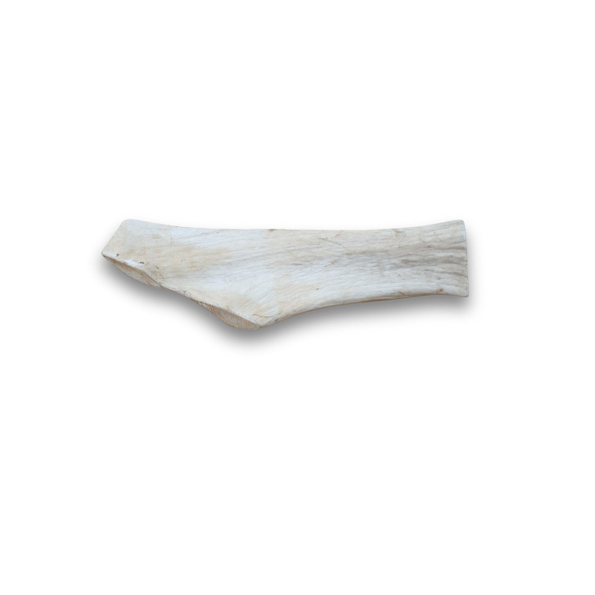 Product Photo of a Farmto-pettreats Split Medium Elk Antler for Dogs on a White Background