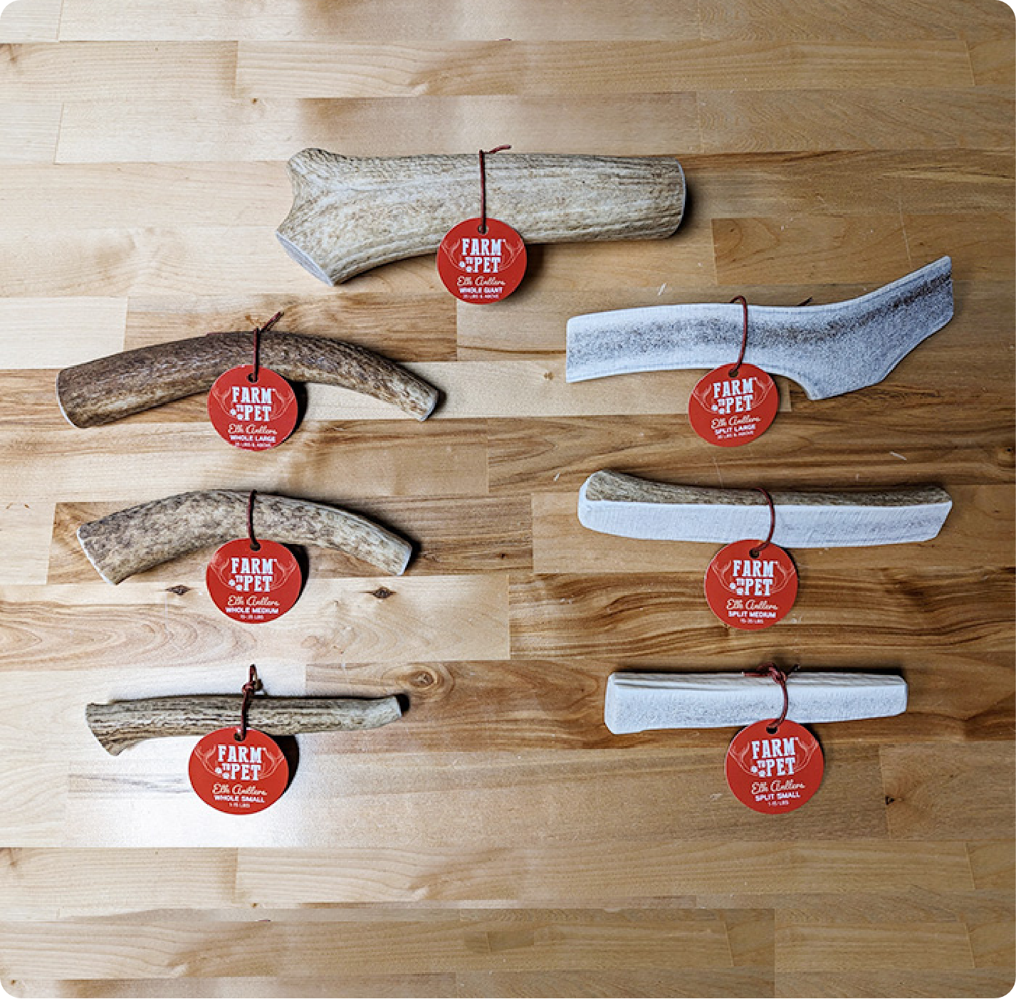 Pictures of Farmto-pettreats Elk Antlers in Split and in Whole 