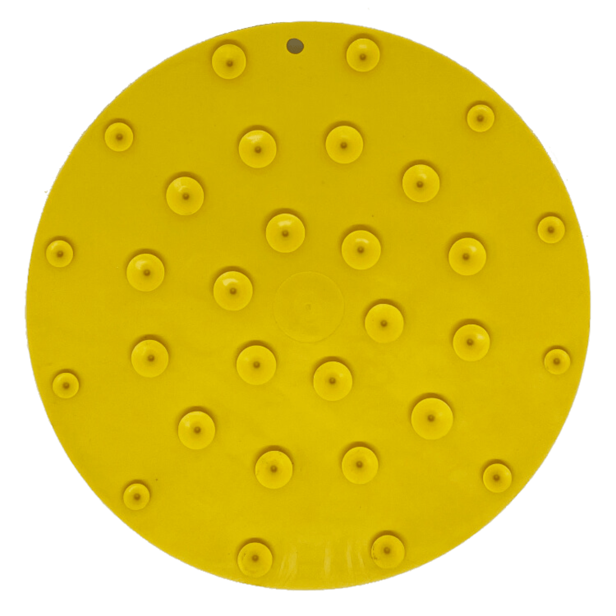 A product picture of the back of a Farmto-pettreats and Sodapup Yellow Duck Lick Mat showing suction cups.